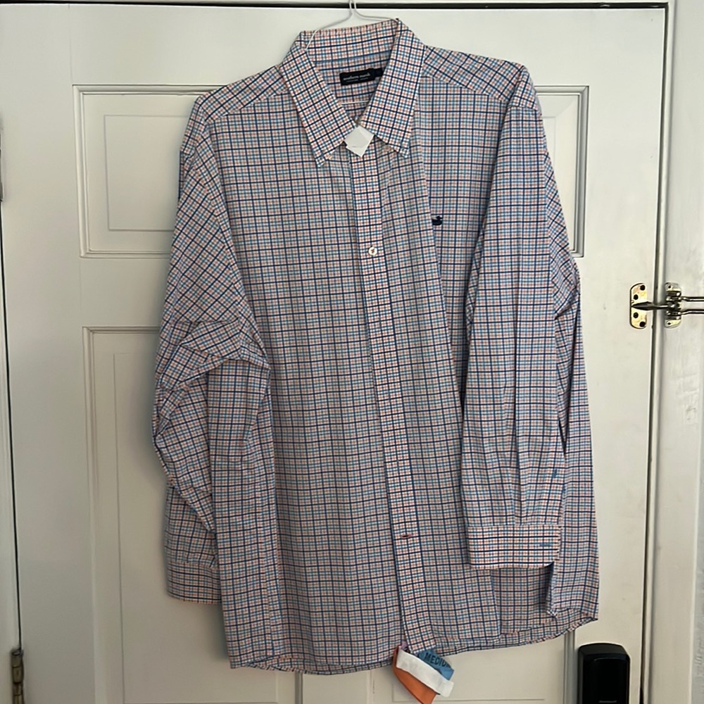 Southern Marsh Men’s XXL Windowpane Plaid Button-down Shirt